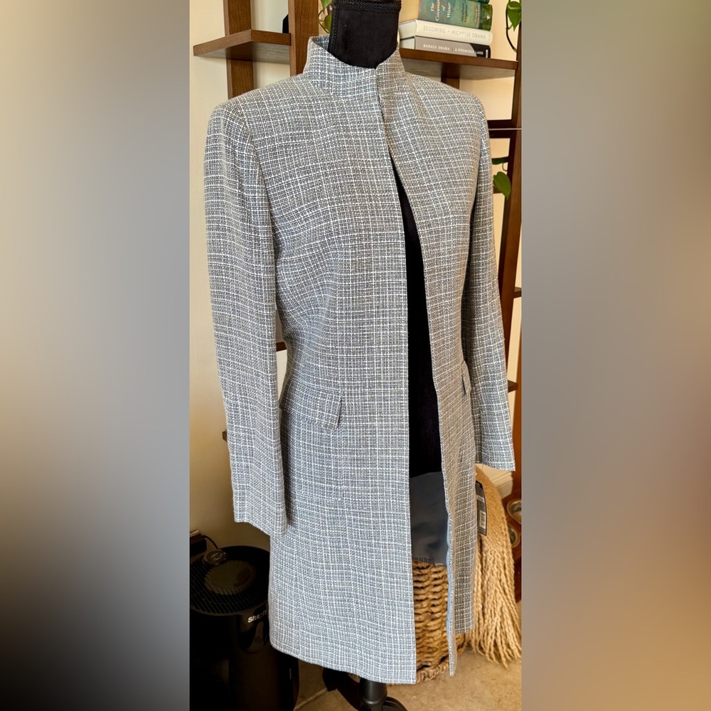 TAHARI Arthur S Levine Long Collarless Blazer Jacket
